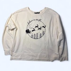 Fifth-sun Women's Cream and White Sweatshirt